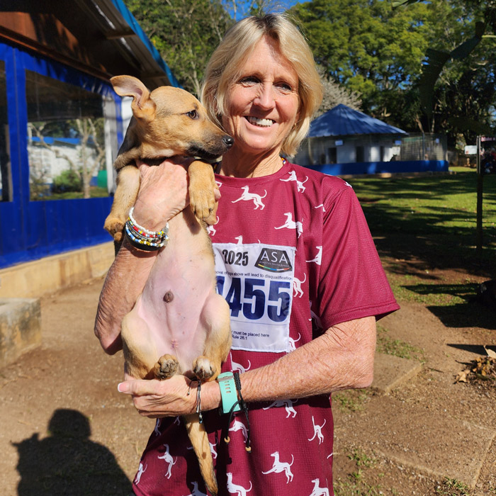 Sarah Van Heerden Running the comrades for just another brown dog campaign
