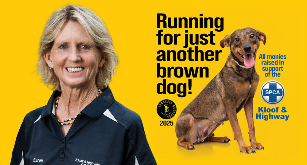 Sarah Van Heerden Running the comrades for just another brown dog campaign